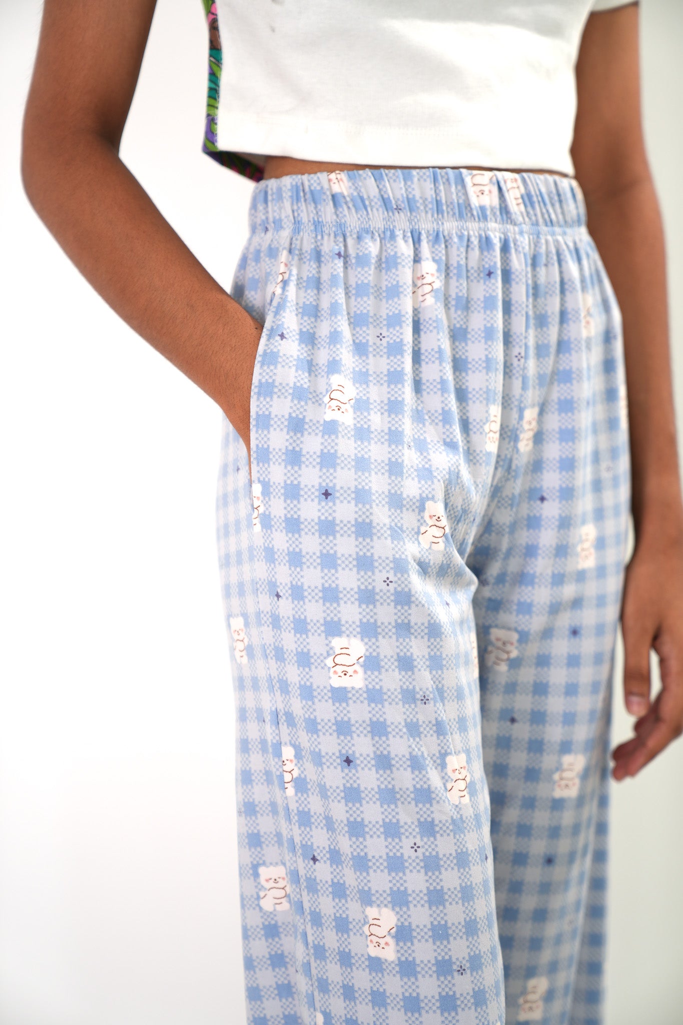 Blue gingham bear